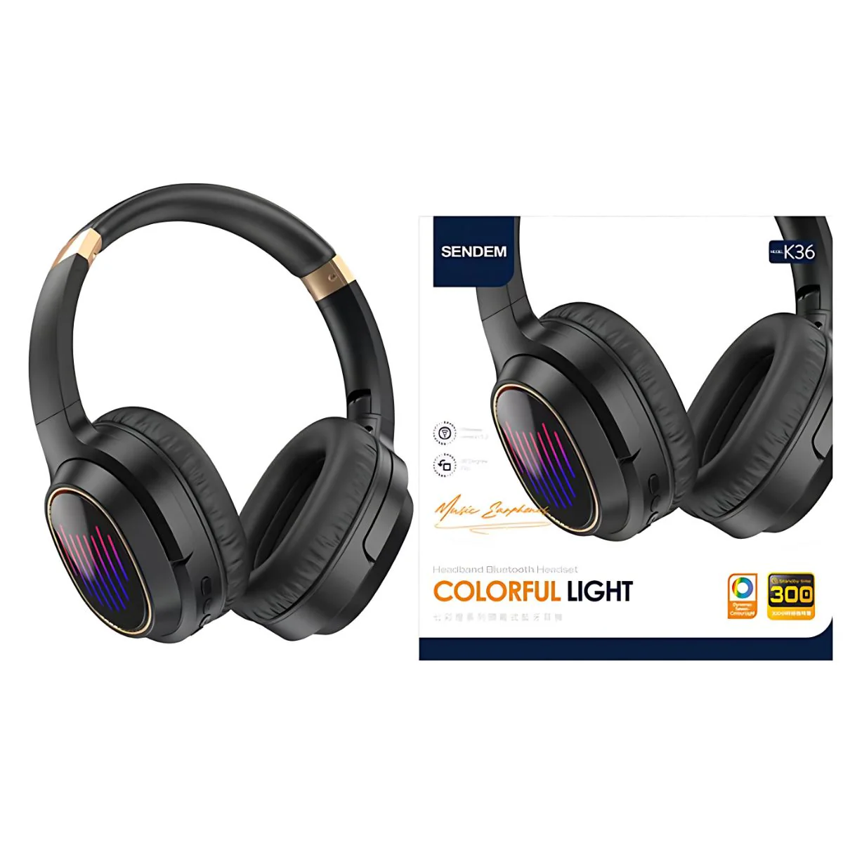 Audífonos Bluetooth 5.3.(Color Negro). Auriculares Inalámbricos Con Micrófono. 8 Horas De Uso Y Cable Tipo-C. - Image 4