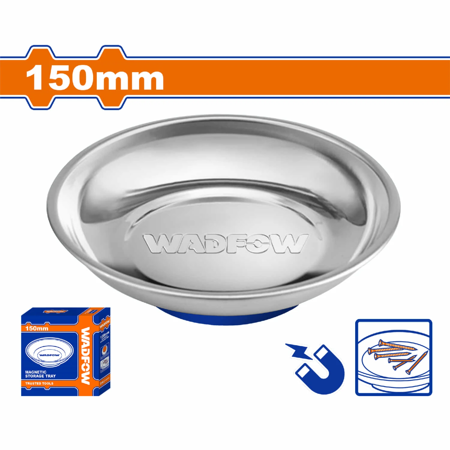 Bandeja De Almacenamiento Magnético 150Mm. Ideal Para Tornillos Y Tuercas. Acero Inoxidable.
