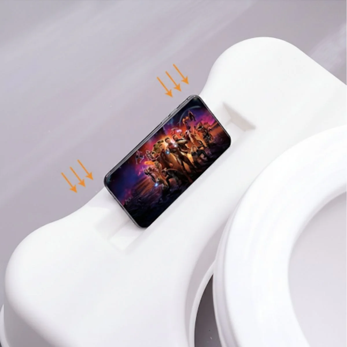 Banquito Para Inodoro Con Ranura Porta Celular. Taburete Ergonómico De Plástico Para El Baño. Escabel Antideslizante 44X32x18 Cm Color Blanco. - Image 3