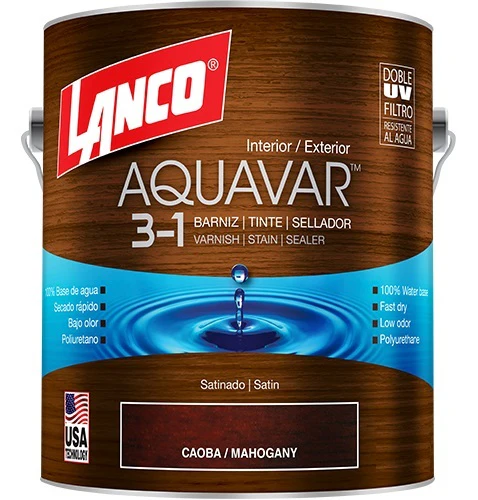Barniz 3 En 1 Aquavar, 1 Galón - Image 3