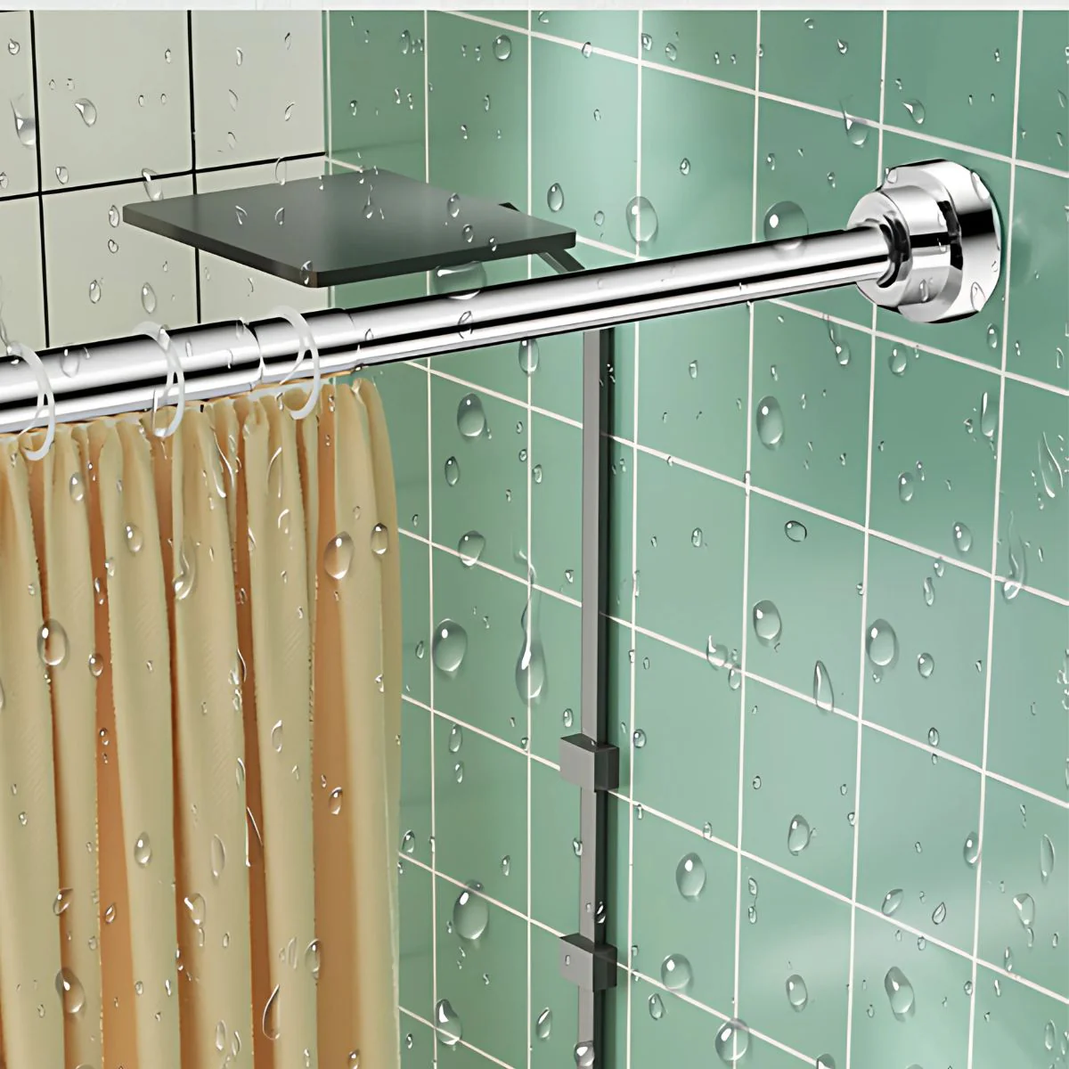 Barra Ajustable Para Cortinas , Closets Y Duchas De Acero Inoxidable. Barra Extensible. Sin Perforaciones. Ajustable 105-170Cm. Se Adapta A Cualquier Pared.
