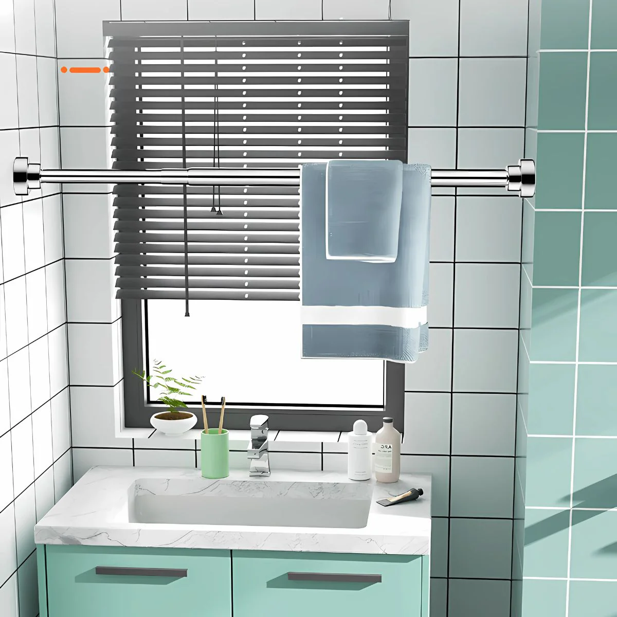 Barra Ajustable Para Cortinas , Closets Y Duchas De Acero Inoxidable. Barra Extensible. Sin Perforaciones. Ajustable 155-260Cm. Se Adapta A Cualquier Pared. - Image 5