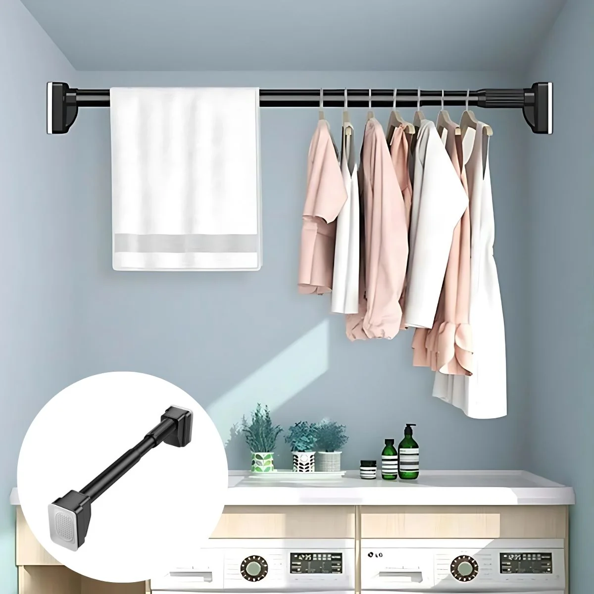 Barra Ajustable Para Cortinas, Closets Y Duchas De Acero Inoxidable. Palo Extensible. Fácil Instalación Sin Perforaciones. - Image 11