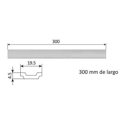 Barra De Transmision De Aluminio. Canal De 19.5 Mm. Largo De 300 Mm. Agujero De 6 Mm En Los Extremos - Image 2