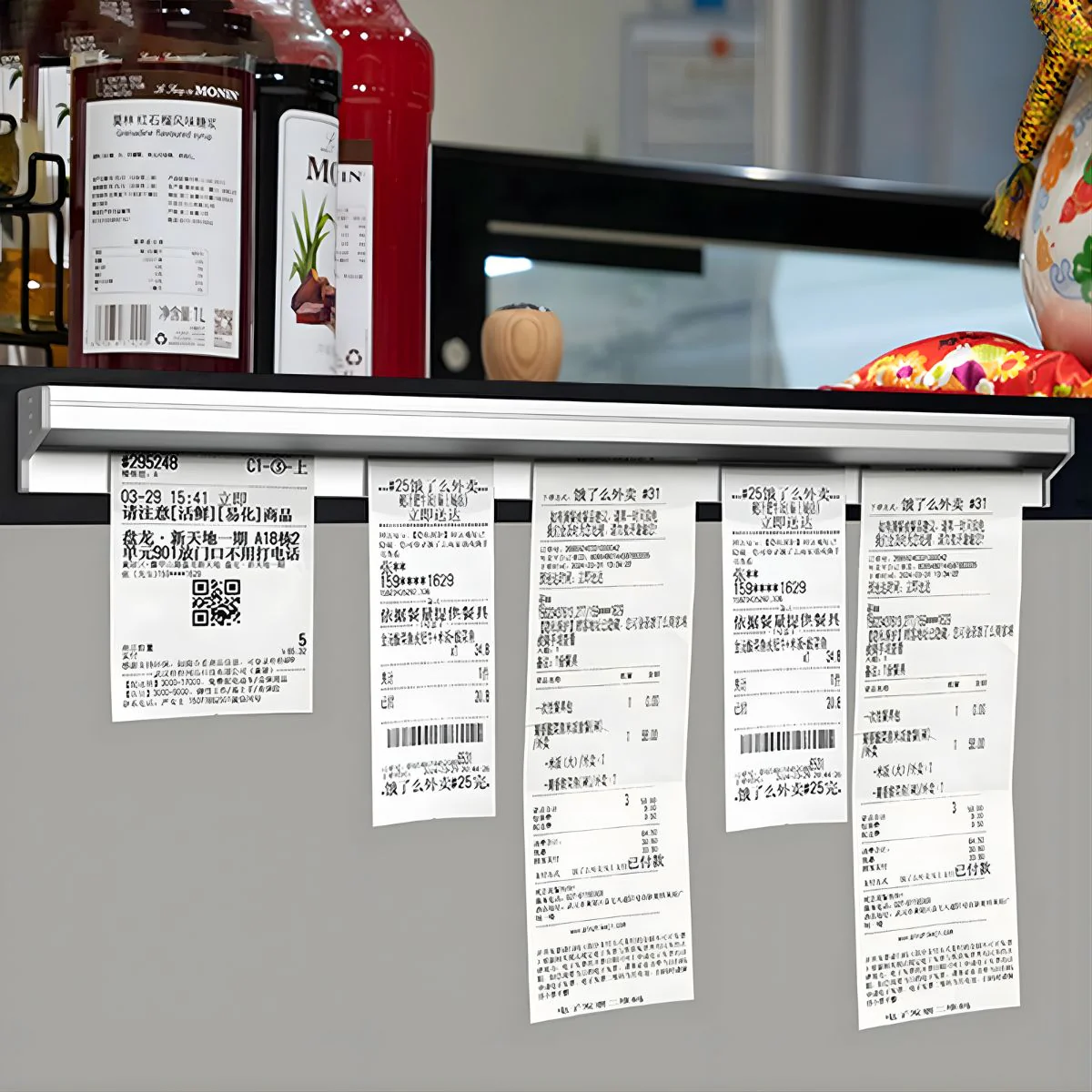 Barra Portacomandas Metálica De 60 Cm Para Cocina. Soporte Para Tickets Y Órdenes De Restaurante. Riel Organizador - Image 2