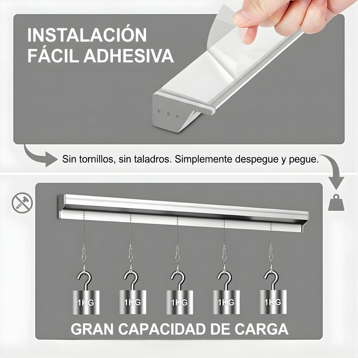 Barra Portacomandas Metálica De 60 Cm Para Cocina. Soporte Para Tickets Y Órdenes De Restaurante. Riel Organizador - Image 3