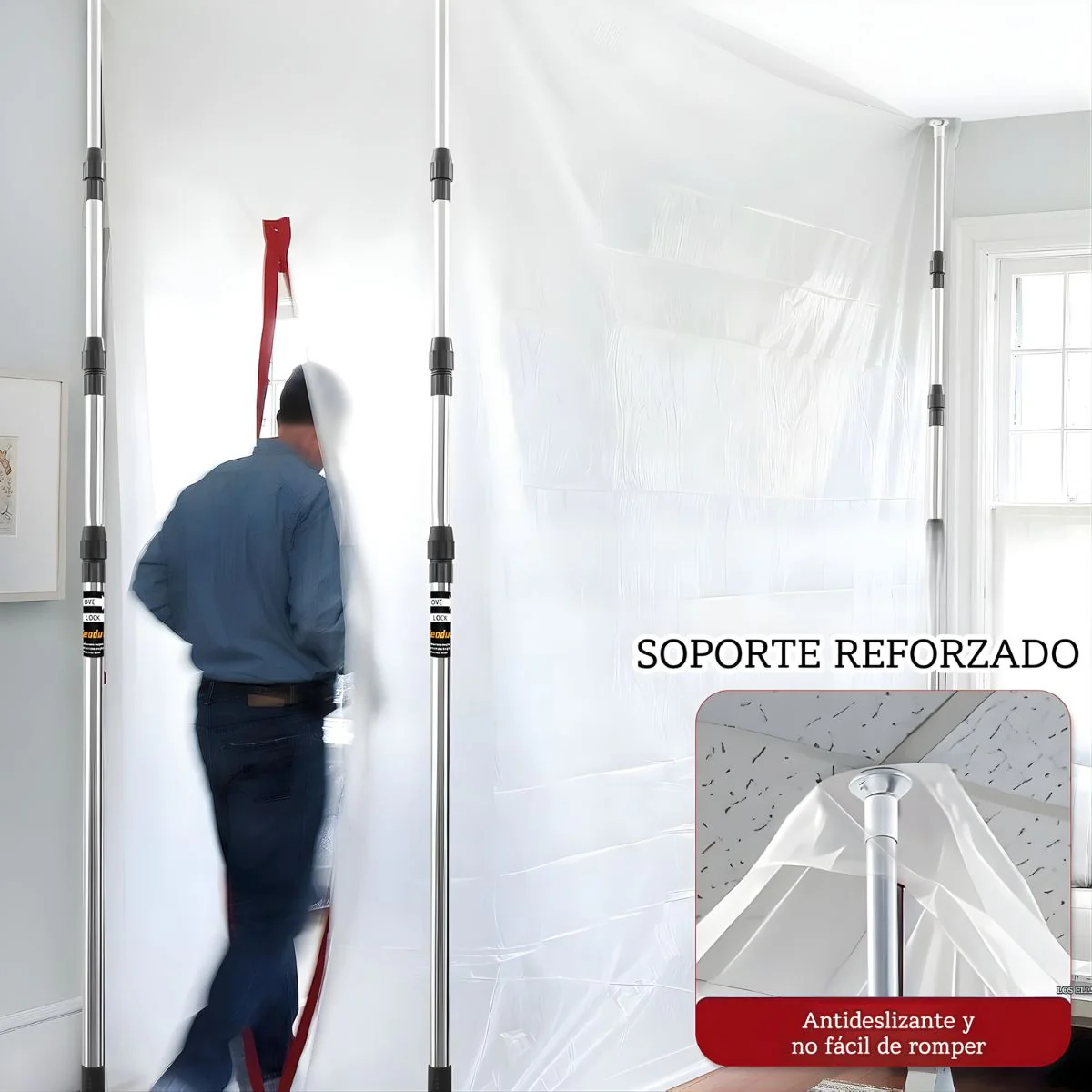 Barrera Antipolvo Para Remodelación. Barrera De Plástico Transparente Con Cierre. Protector De Ambientes Para Construcción Y Pintura. - Image 5