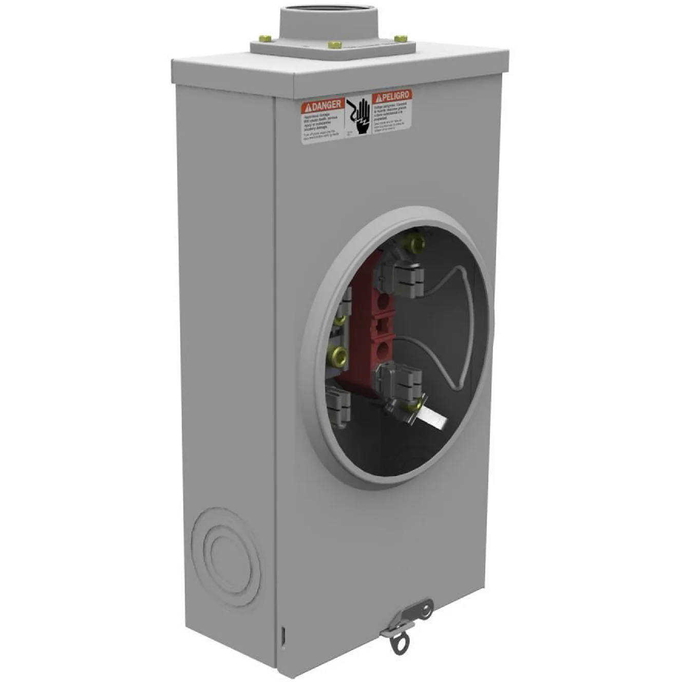 Base Cuadrada Para Medidor De Energia. Trifasico. Capacidad Total 200Amp. Para 7 Hilos Nema 3R. - Image 2