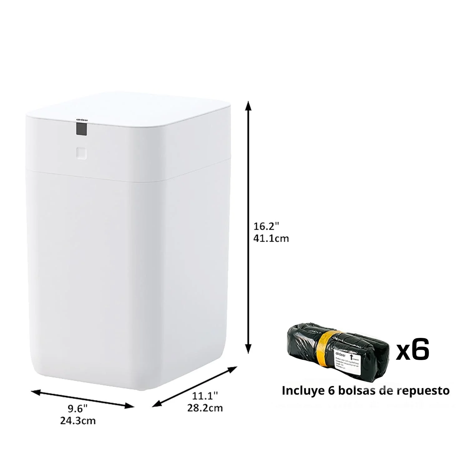 Basurero Inteligente Con Autosellado Y Cambiador De Bolsa Automático, Sensor De Movimiento Papelera Robotica Airdeer - Image 3
