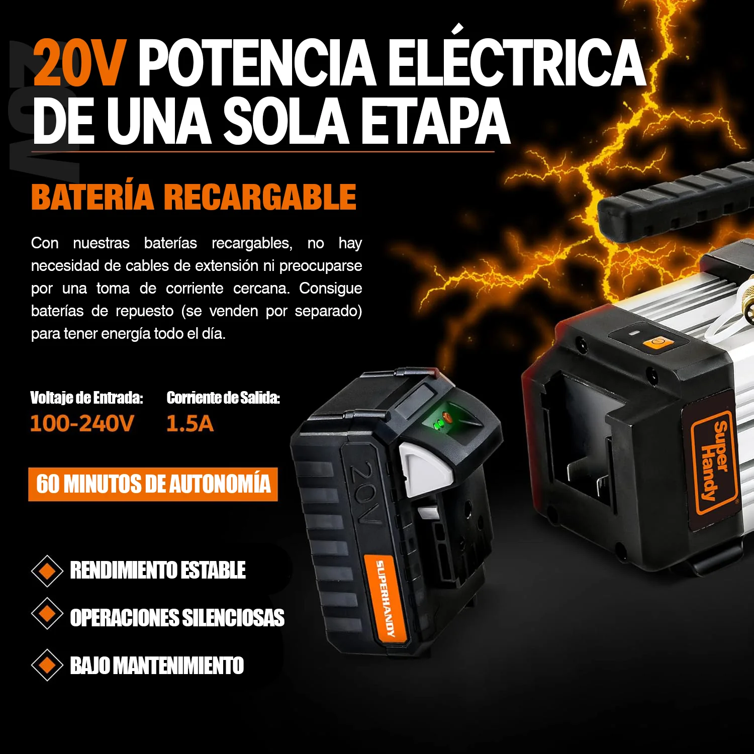 Batería Recargable De Litio 20V, 4.0Ah, 80 Vatios Para Bomba De Vacío Inalámbrica Para Aire Acondicionado - Image 2