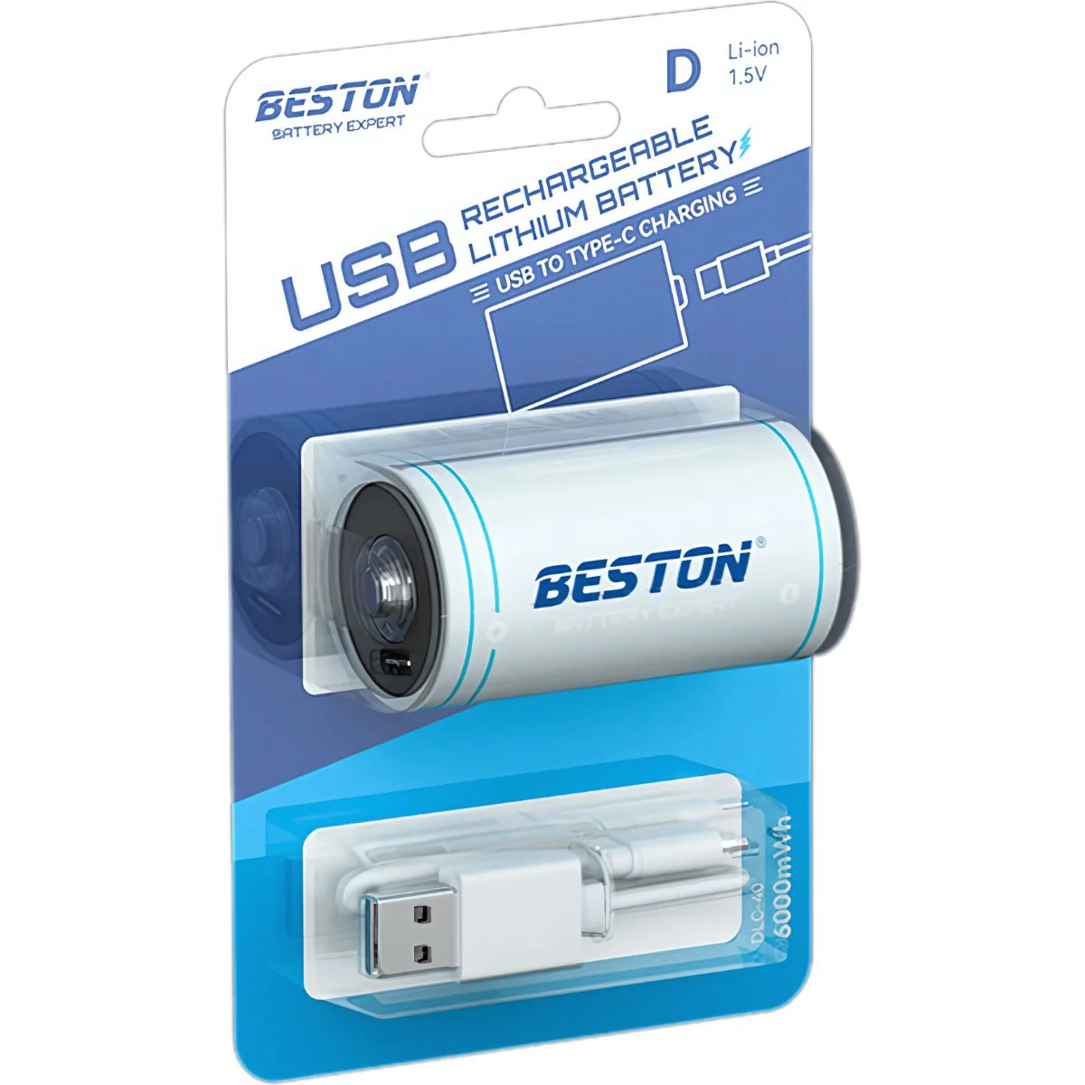 Batería Recargable Tipo D Con Carga USB Tipo C Para Cámaras Y Dispositivos Electrónicos (1 Pza) - Image 2