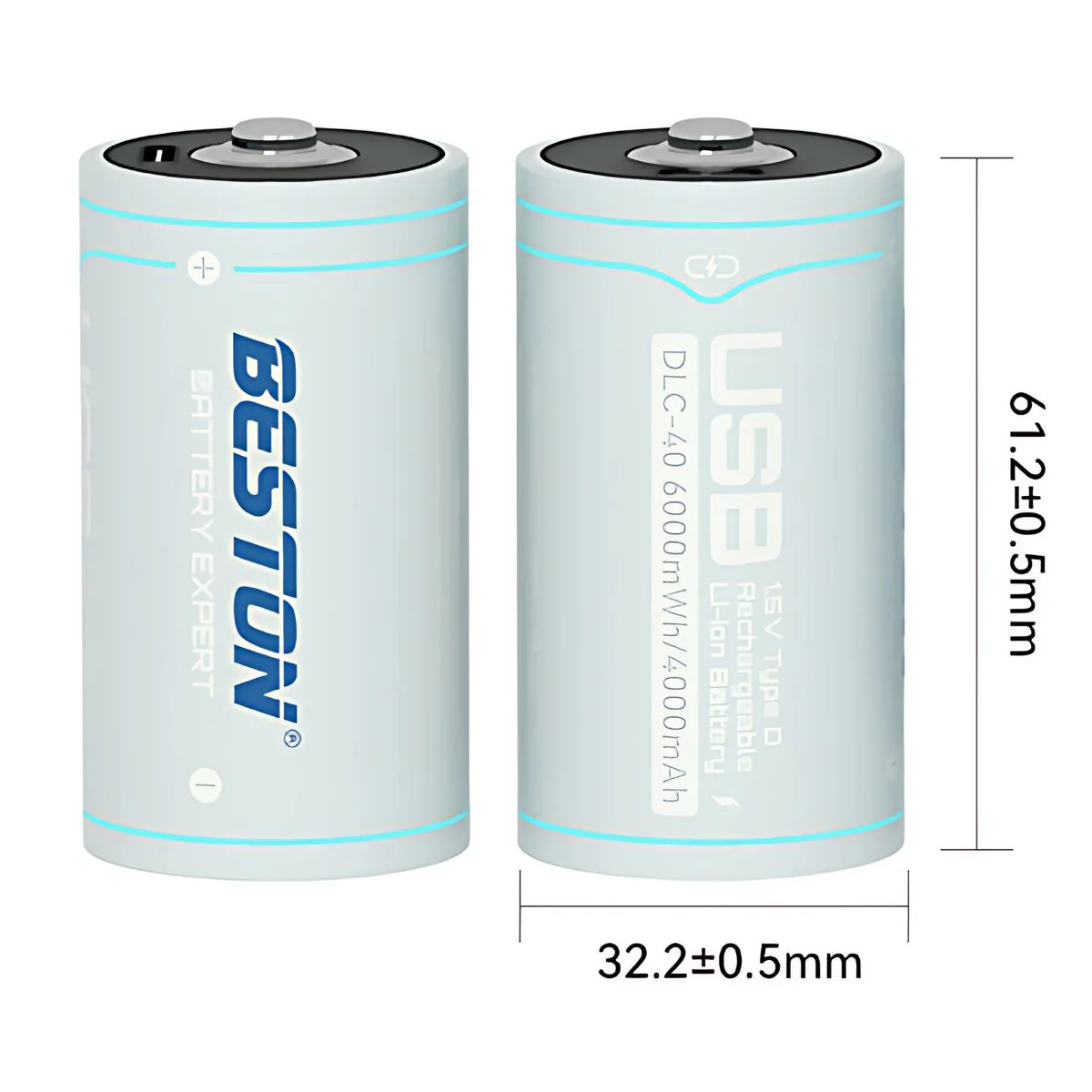 Batería Recargable Tipo D Con Carga USB Tipo C Para Cámaras Y Dispositivos Electrónicos (1 Pza) - Image 4