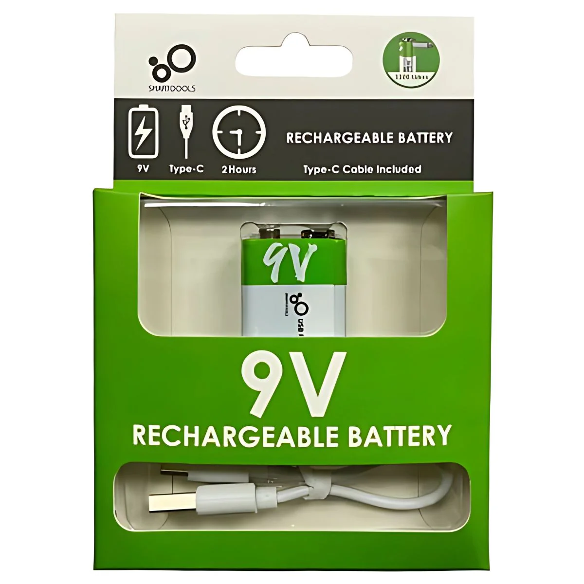 Baterías 9V Recargable Con Carga USB-C, 650Mah. Con 1200 Ciclos De Vida. (1 Unidad) - Image 4