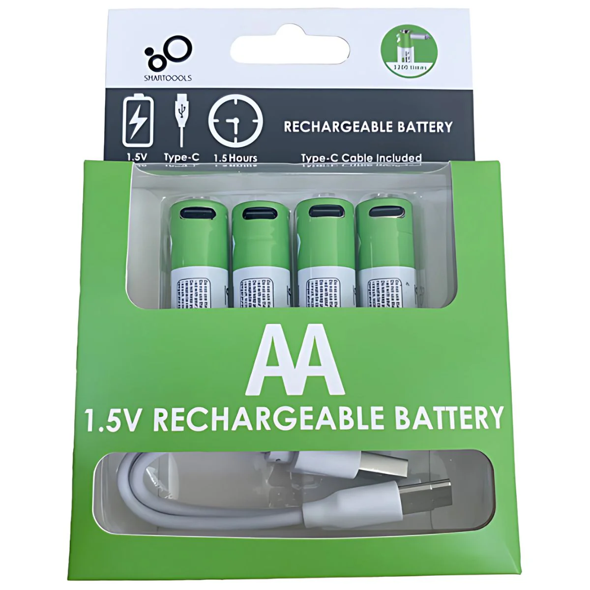 Baterías AA Recargables Con Carga USB-C, 1.5V 2600Mwh. Con 1200 Ciclos De Vida. (Pack De 4 Unidades) - Image 5