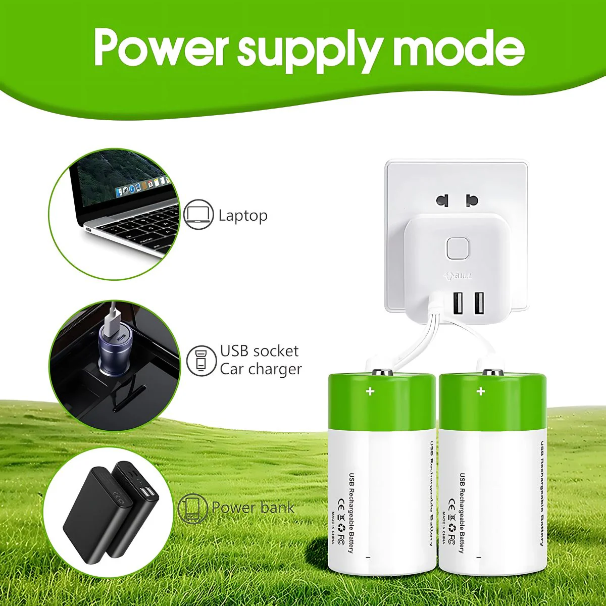 Batería Tipo D Recargable Con Carga USB-C, 1.5V 12000Mwh. Unidad Con 1200 Ciclos De Vida. - Image 4