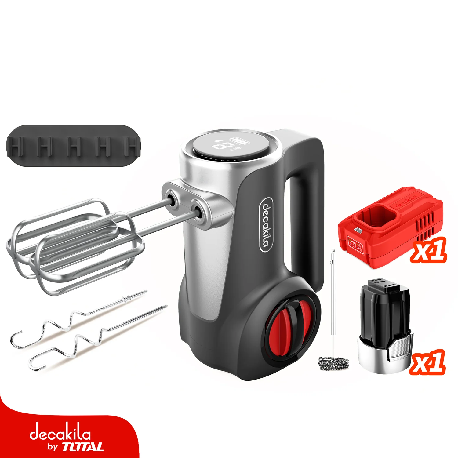 Batidora De Mano Inalámbrica Gris 125W. 16V. 7 Velocidades. Incluye Batería Y Cargador. - Image 2
