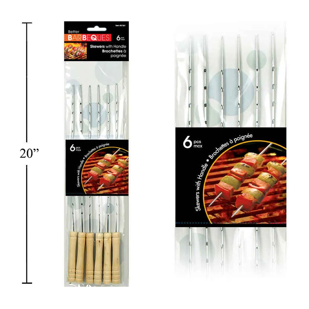 BBQ 6 Pinchos De 15.75 "Con Mangos De Madera - Image 2