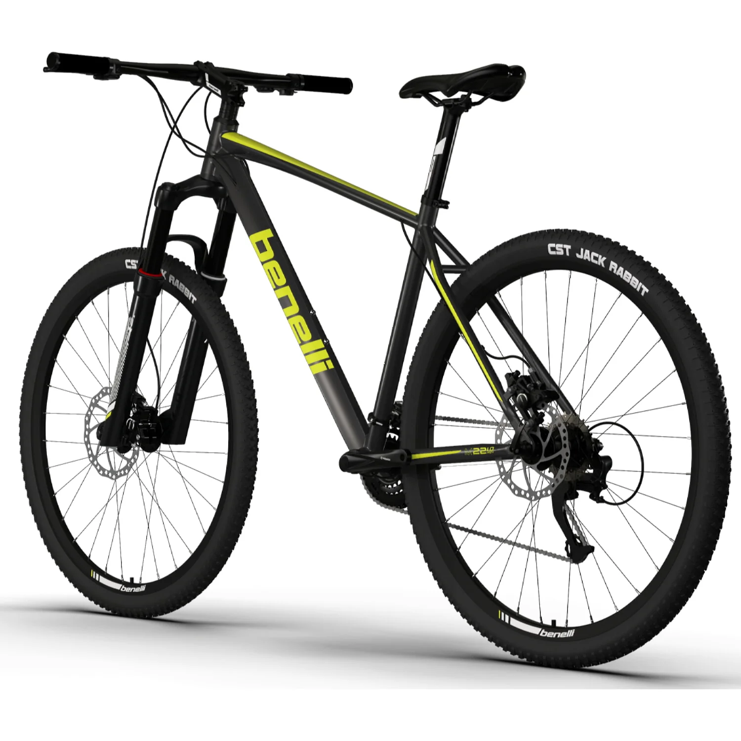 Bicicleta Montañera De Aluminio, Rin 29 MTB Benelli. Color Gris / Amarillo, Talla L - Image 3