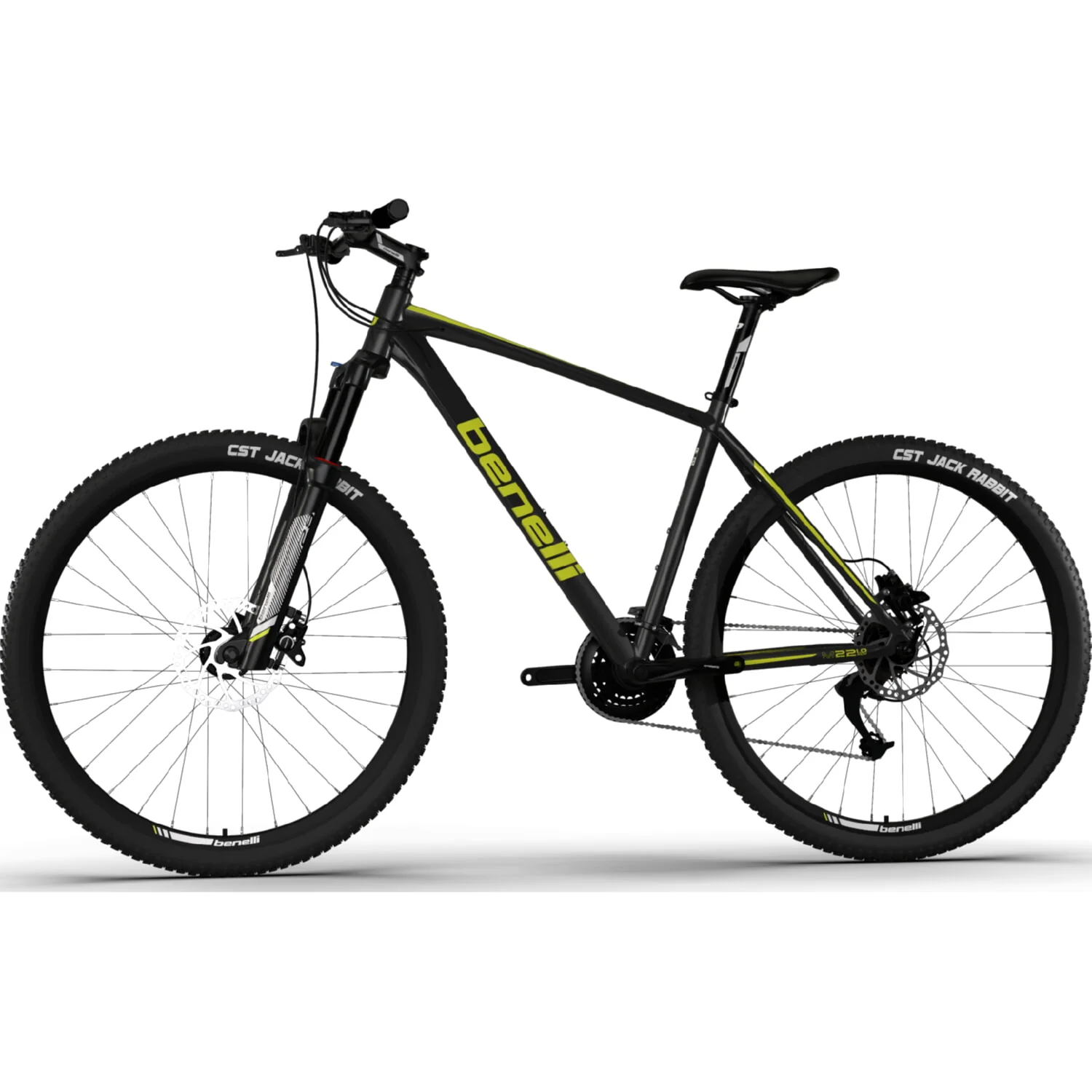 Bicicleta Montañera De Aluminio, Rin 29 MTB Benelli. Color Gris / Amarillo, Talla L - Image 4