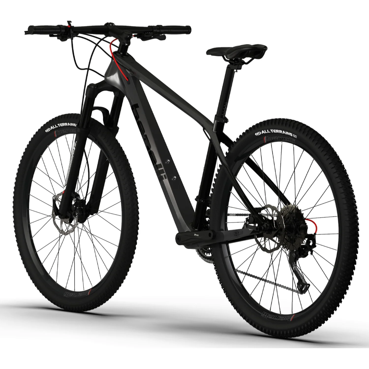 Bicicleta Montañera De Fibra De Carbono, Rin 29 MTB Benelli. Color Gris / Negro, Talla M - Image 3