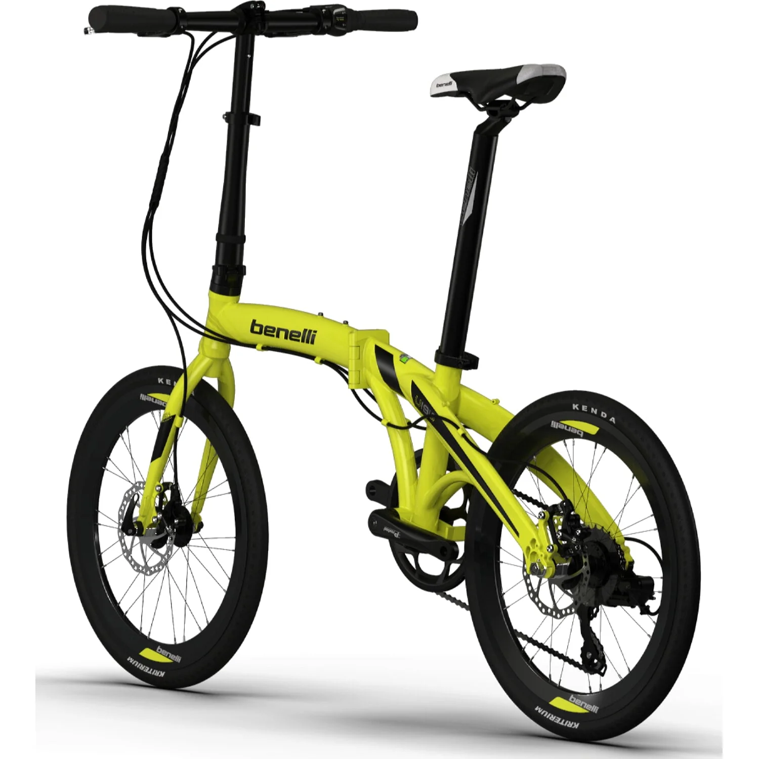 Bicicleta Urbana Plegable De Aluminio, Rin 20 Benelli. Color Amarillo / Negro - Image 3
