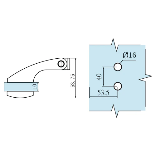 Bisagra Brillante Para Sistema Puerta Novus (PSS) - Image 2