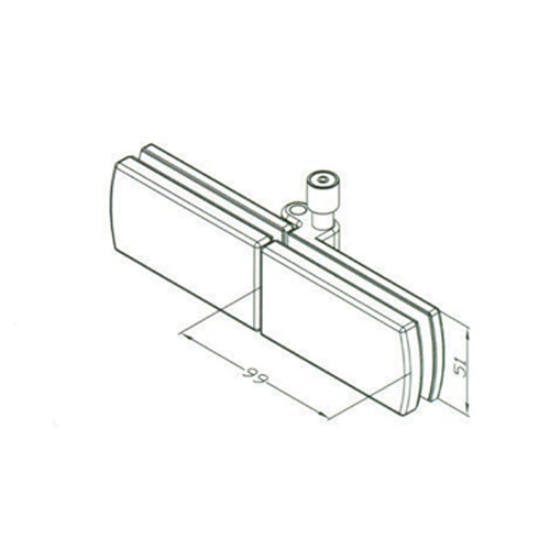 Bisagra Con Guia Sistema Plegable. Satinada Para Vidrios 10-12 Mm - Image 2