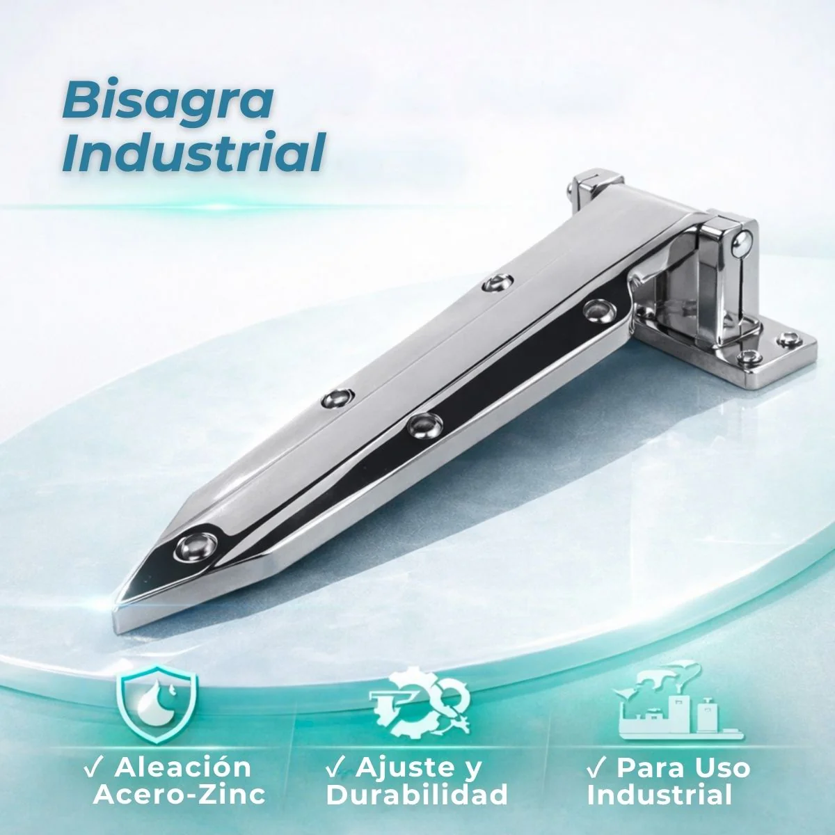 Bisagra Industrial De Acero Inoxidable Y Aleación De Zinc 10". Alta Resistencia A La Corrosión Para Uso En Cámaras Frigoríficas, Hornos Y Gabinetes.