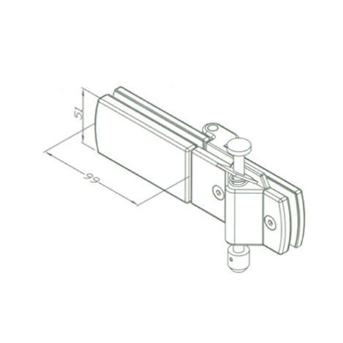 Bisagra Inferior Derecha(R) Con Pin Retractil Para Sistema Plegable. Satin.Vidrio 10-12 Mm - Image 2