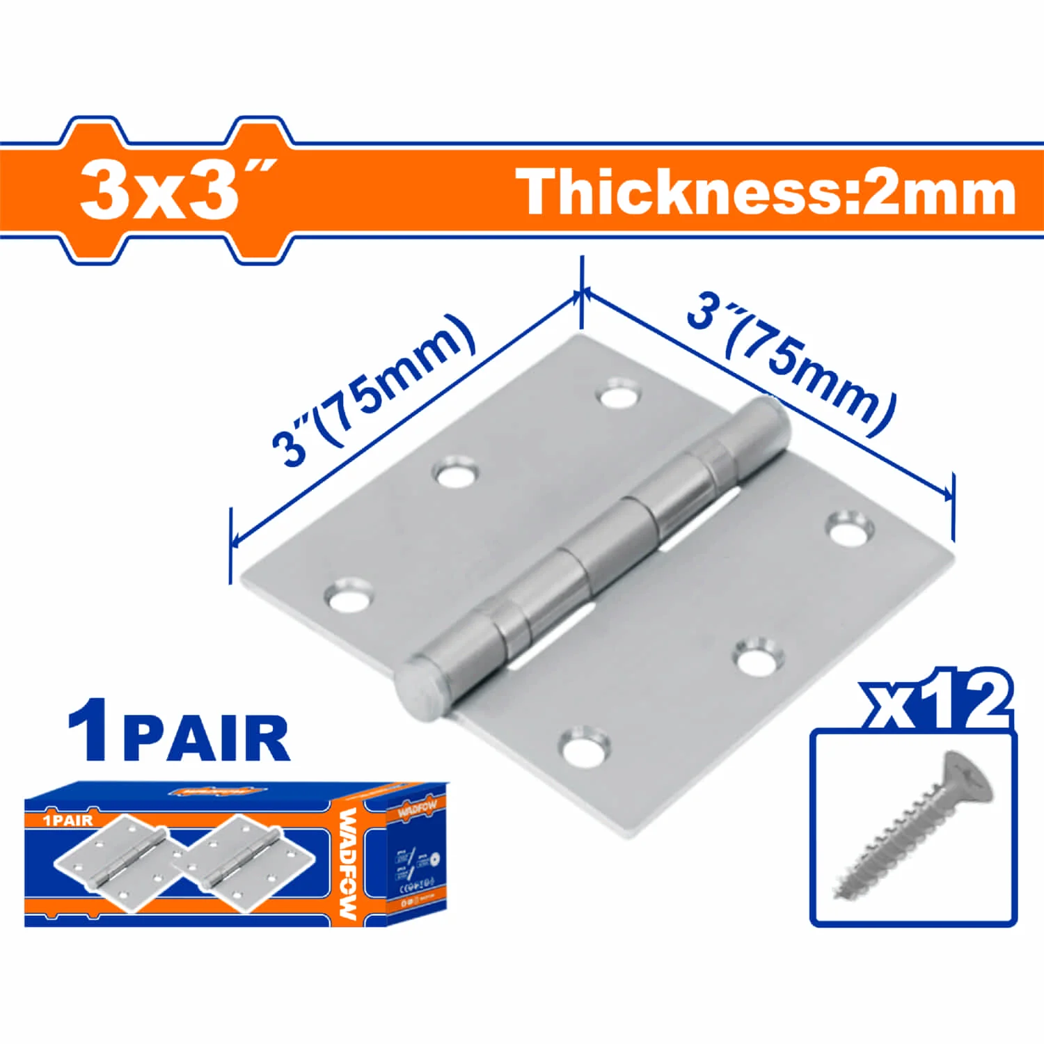 Bisagras Galvanizadas. Para Puertas.  Incluye Tornillos.2 Piezas/Par. - Image 6