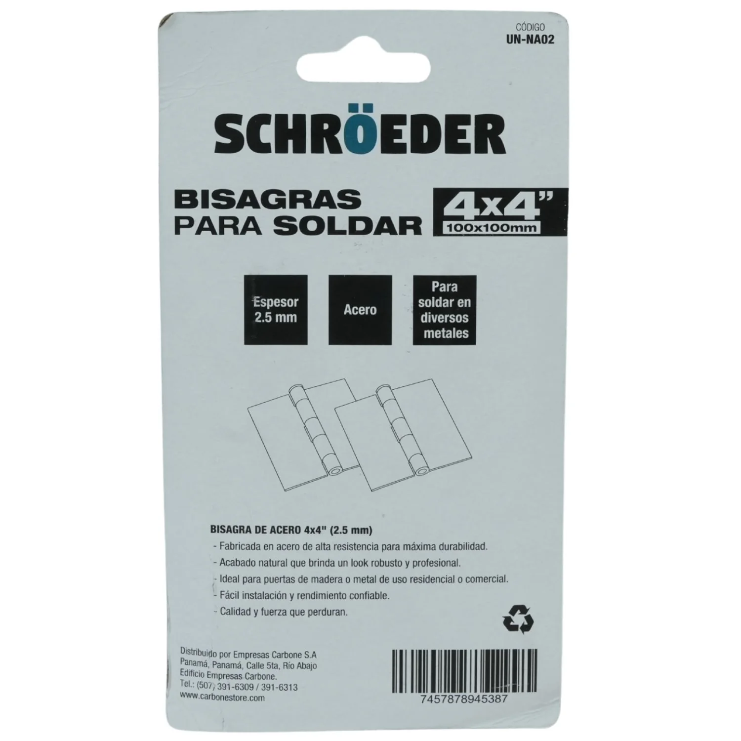 Bisagras Para Soldar 4"X4"X2.5Mm Superficie Natural  1 Par (2 Piezas) - Image 4