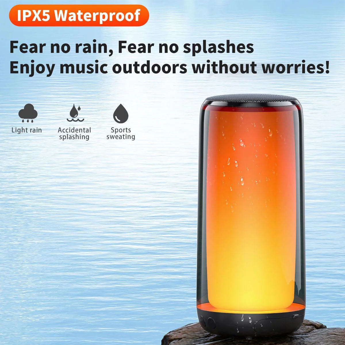 Bocina Altavoz Bluetooth 5.3 Portátil. IPX5, 10W. Speaker Parlante Con Luces LED. - Image 4
