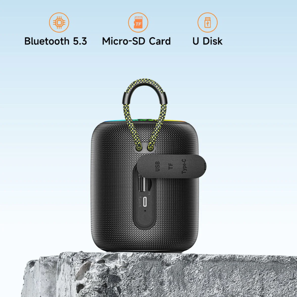 Bocina Bluetooth 5.3 Portátil De 8W. Parlante Inalámbrico Con Resistencia Al Agua IPX6. Altavoz Recargable Con Luces RGB. - Image 5