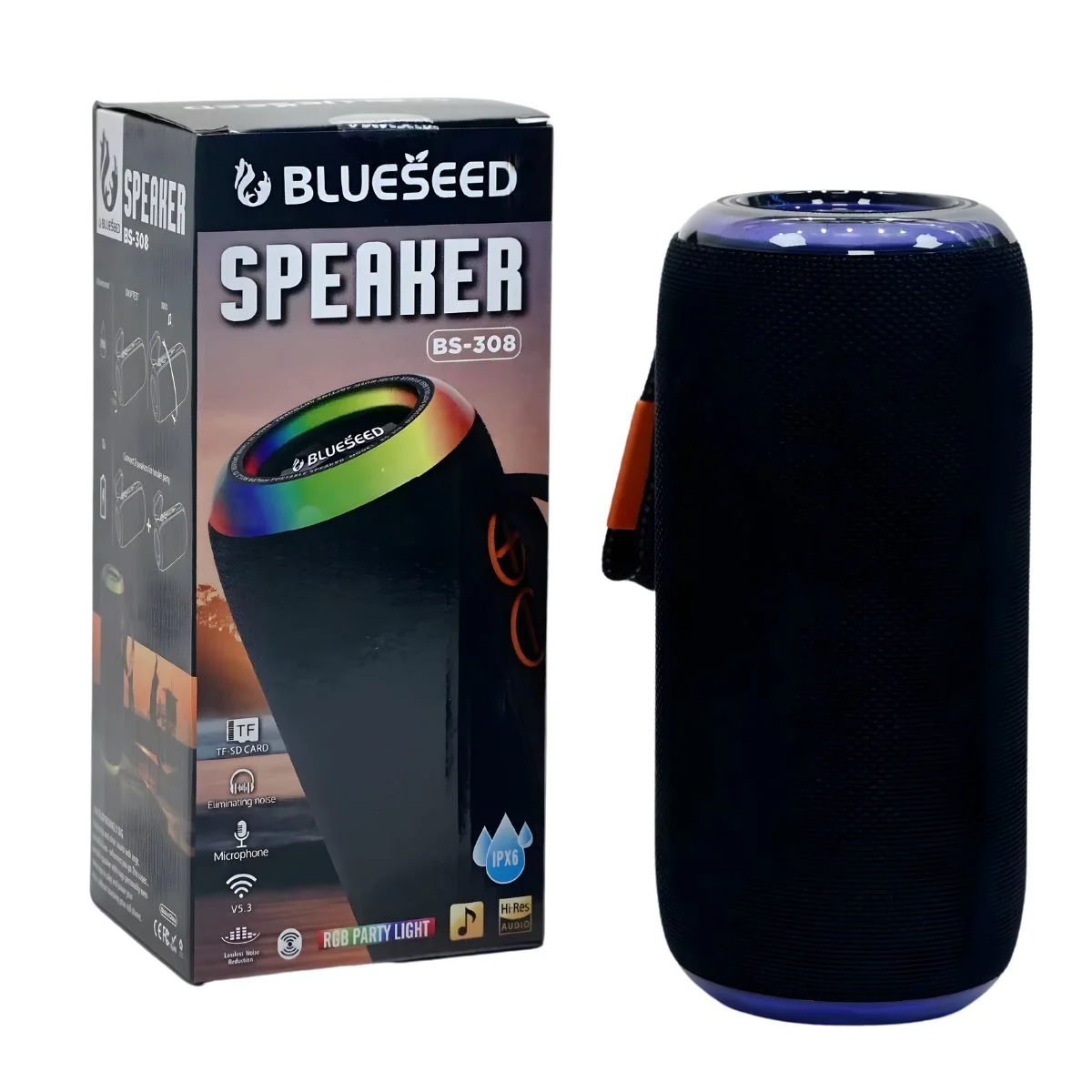 Bocina Bluetooth Portátil 20W Con Luz RGB. Altavoz Parlante Inalámbrico Resistente Al Agua IPX6 Con Radio FM, USB, AUX, TF Y Batería 2400Mah. - Image 3