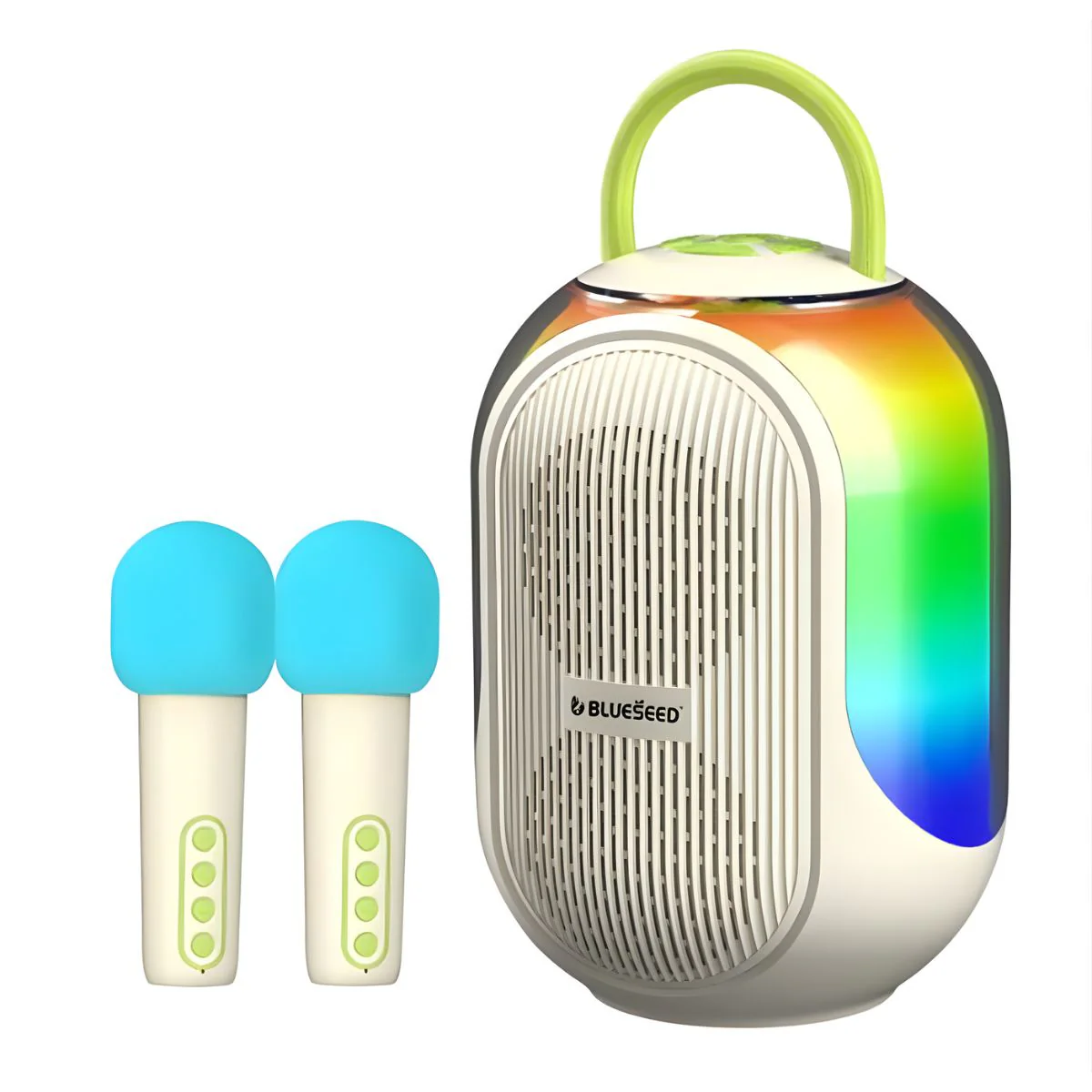 Bocina Bluetooth Portátil Para Karaoke. Parlante Inalámbrico Con 2 Micrófonos. Altavoz Con Luz RGB. Sonido 10W RMS. Radio FM USB TF AUX.(Colores Blanco O Negro Al Azar) - Image 3