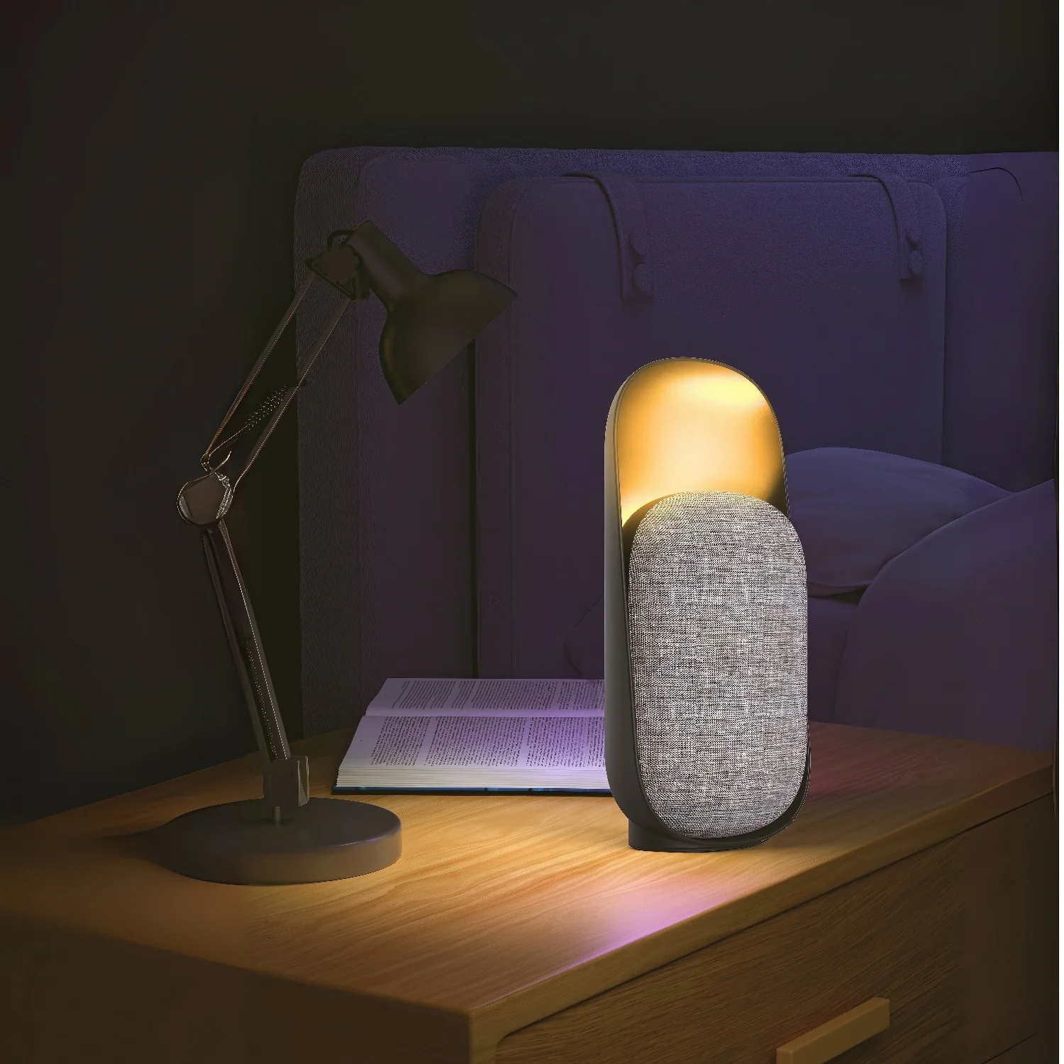 Bocina Negra Bluetooth Recargable Con Luz LED Cálida 3000K. Speaker Parlante Con Luces LED. - Image 4