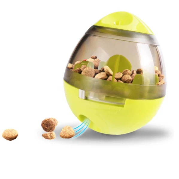 Bola Interactiva De Plastico ABS Dispensador De Comida Para Mascotas. Tamaño 3.9X4.6" Color Verde - Image 2