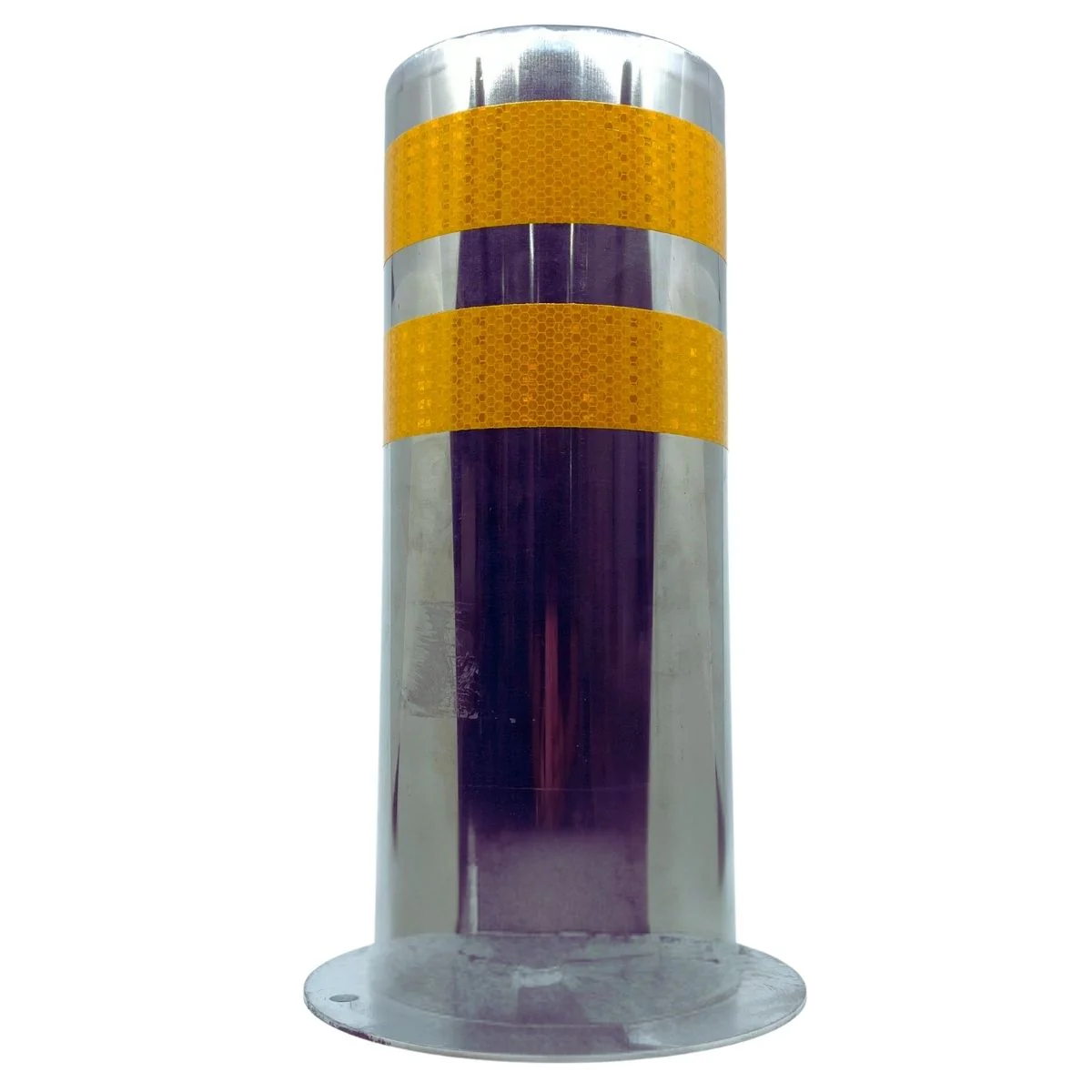Bolardos De Estacionamiento 6". Poste De Seguridad De Acero Inoxidable. 159X400 Mm. Con Franjas Amarillas. Espesor 1.5Mm. - Image 3