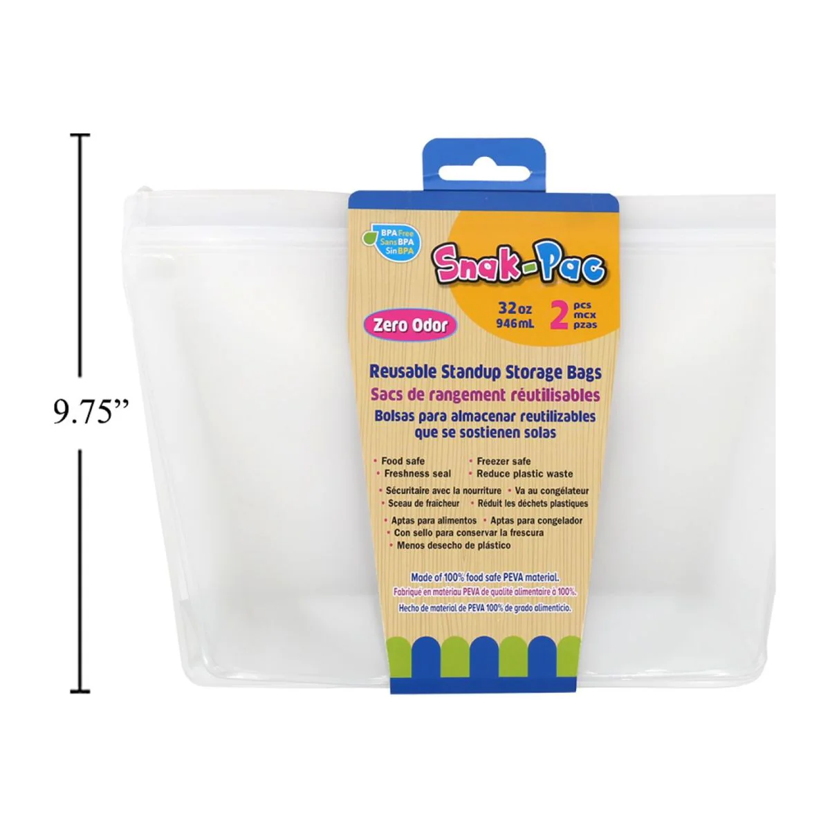 Bolsa De Almacenamiento Vertical Reutilizable Snak-Pac, 2 Unidades, 32 Oz - Image 5