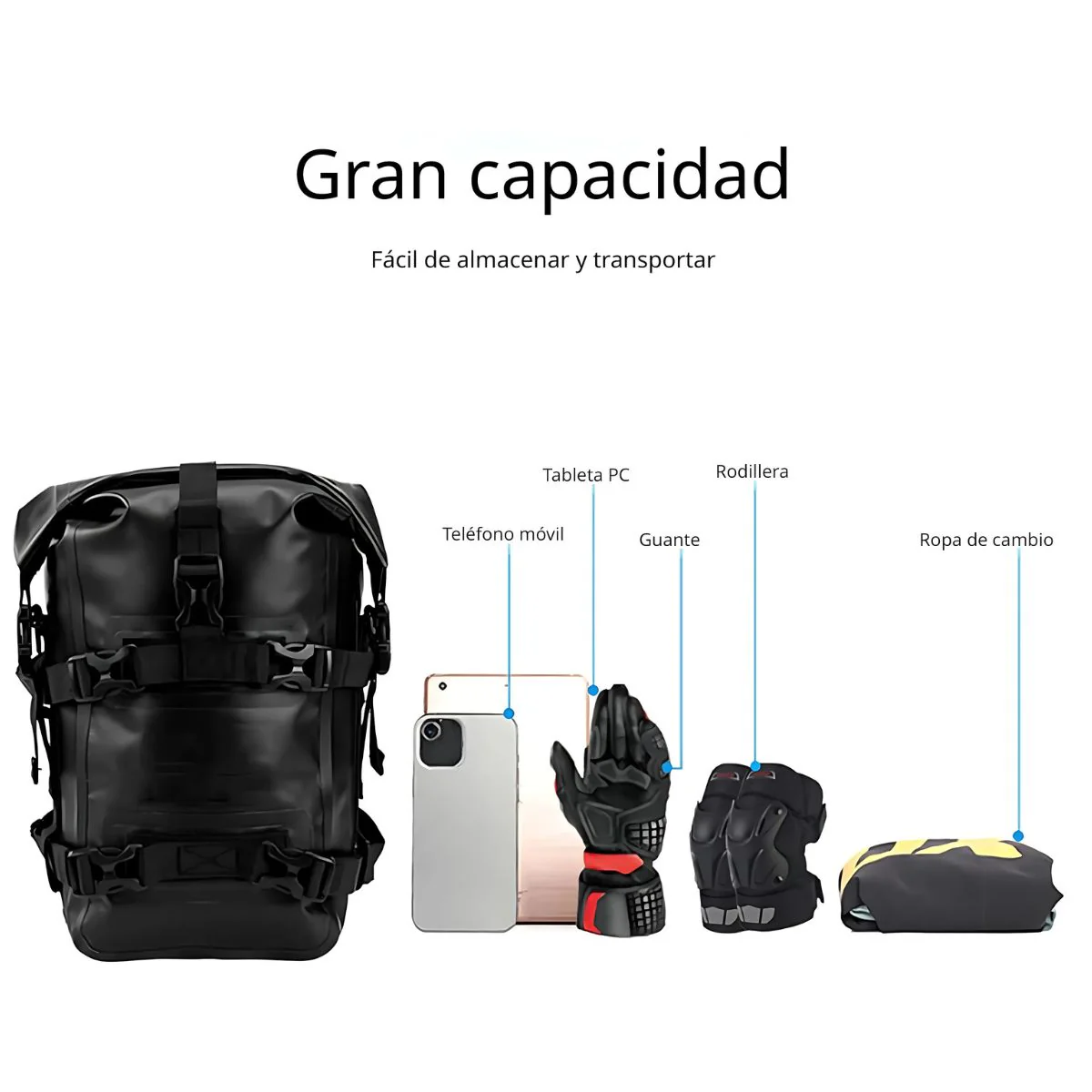 Bolsa Lateral Para Motocicleta 8L. Alforja Lateral IPX7 Resistente Al Agua. Maletín Estanco Para Moto Impermeable. - Image 2