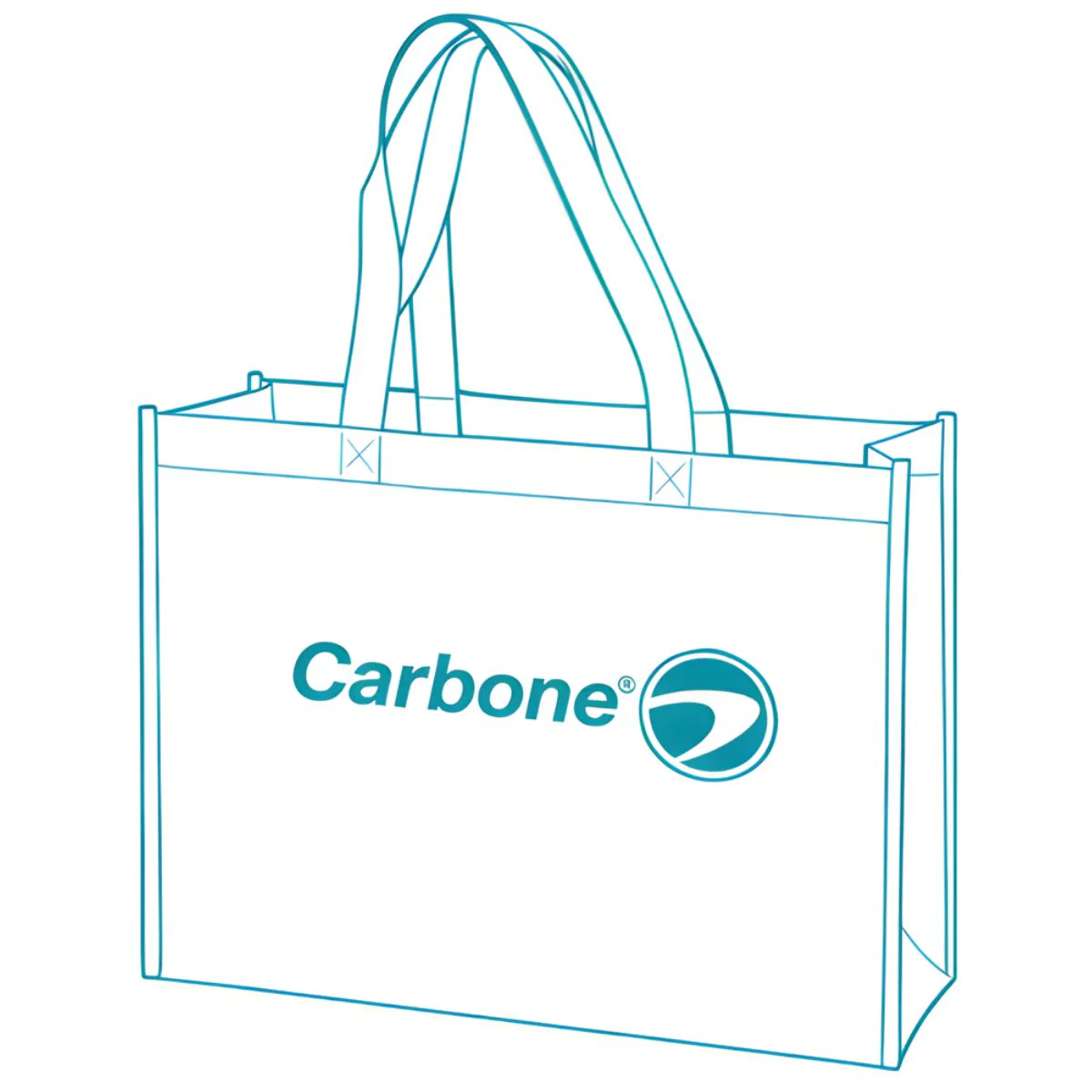 Bolsa Reutilizable Grande Carbone Con Asas. Bolsa Ecológica Prensada (19"X16"X4.5")