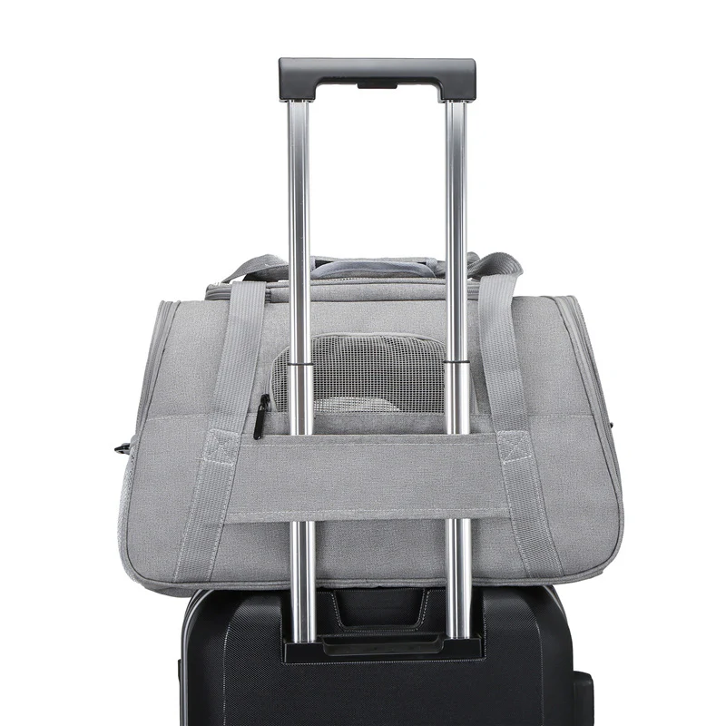 Bolsa Transportadora Para Mascotas. Color Gris. Tamaño 45X24x28cm. - Image 2