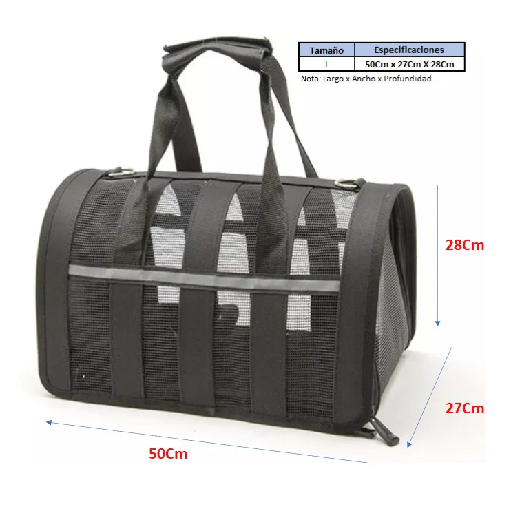 Bolsa Transportadora Para Mascotas. Color Negro. Tamaño 50X27x28cm. - Image 2
