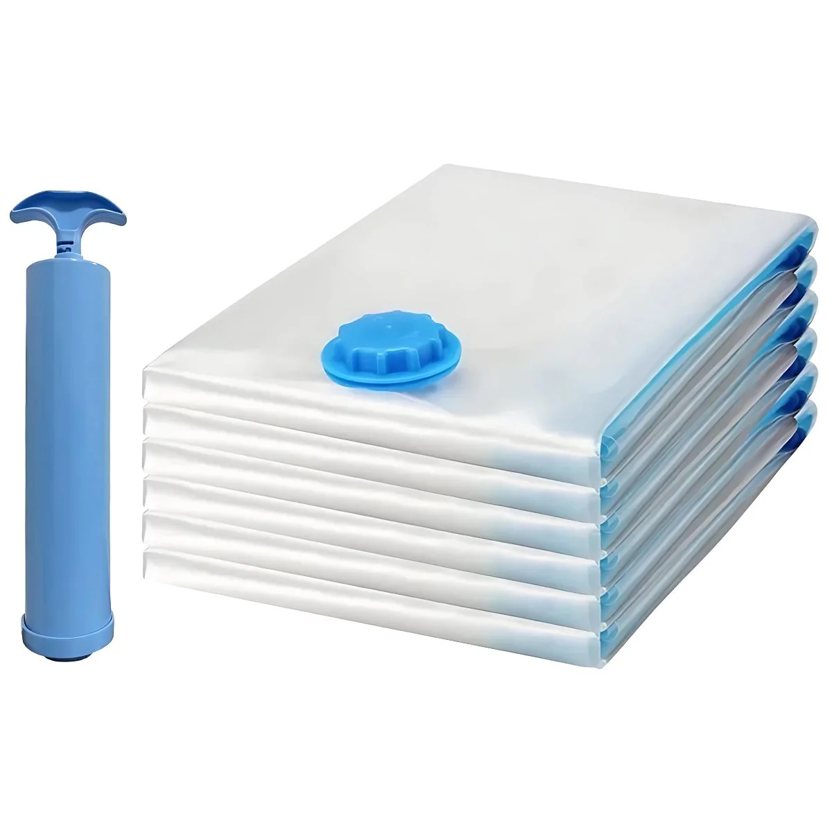 Bolsas De Almacenamiento Al Vacío Para Ropa. (Set De 12 Piezas) Incluye Bomba De Mano. Ideal Para Viajes. - Image 6