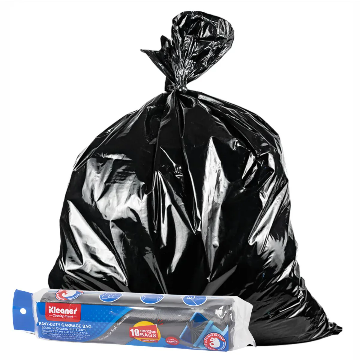 Bolsas De Basura Negras 120L (32Gal). Bolsas De Residuo 100X120cm. Cartuchos (Pack De 10 Unidades).