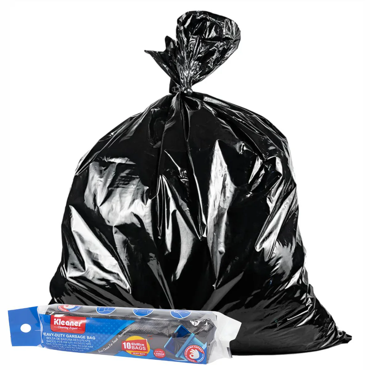 Bolsas De Basura Negras 100L (27Gal). Bolsas De Residuo 63X80cm. Cartuchos (Pack De 10 Unidades).