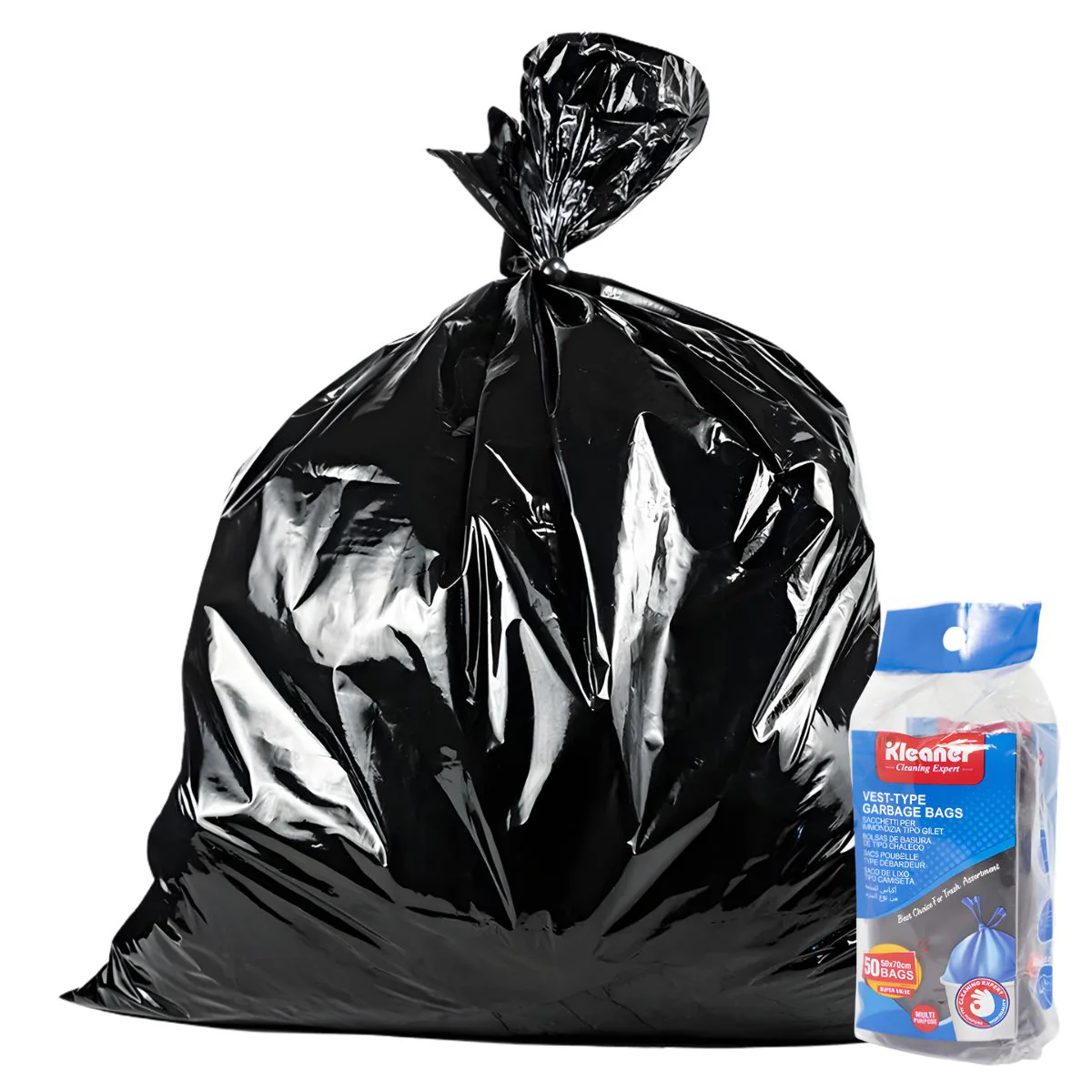 Bolsas De Basura Negras 56L (15Gal). Bolsas De Residuo 50X70cm. Cartuchos (Pack De 50 Unidades).