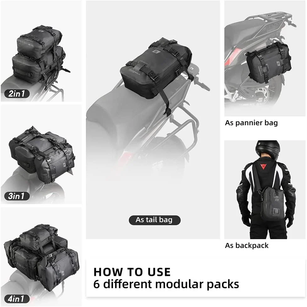 Bolso Impermeable Para Motocicleta 8L, Para Parte Trasera Rhinowalk - Image 4