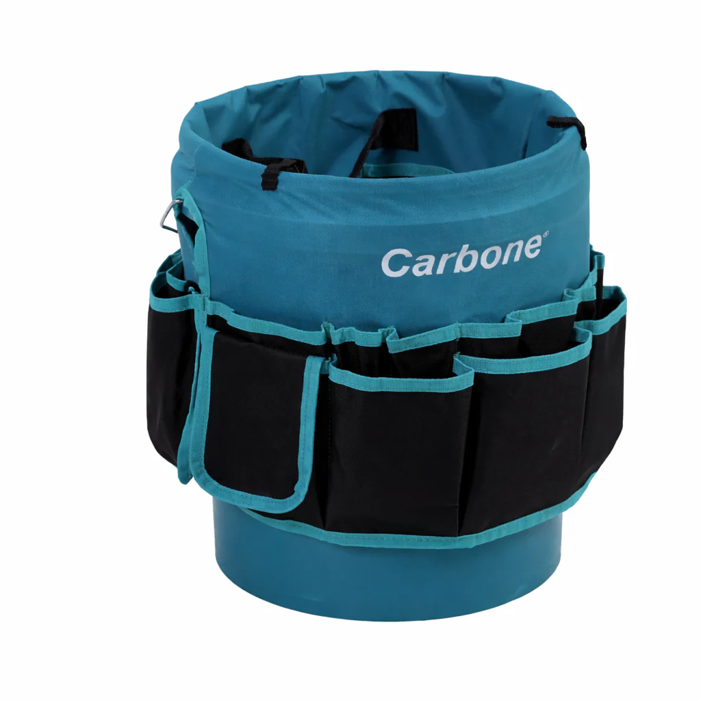 Bolso Cubeta Caja Porta Herramientas Textil Oxford. Cubo Organizador Carbone Con Múltiples Bolsillos Y Asa Metálica 30X32cm. ( No Incluye Cubeta) Solo El Textil Para Usar Con Cubeta - Image 3