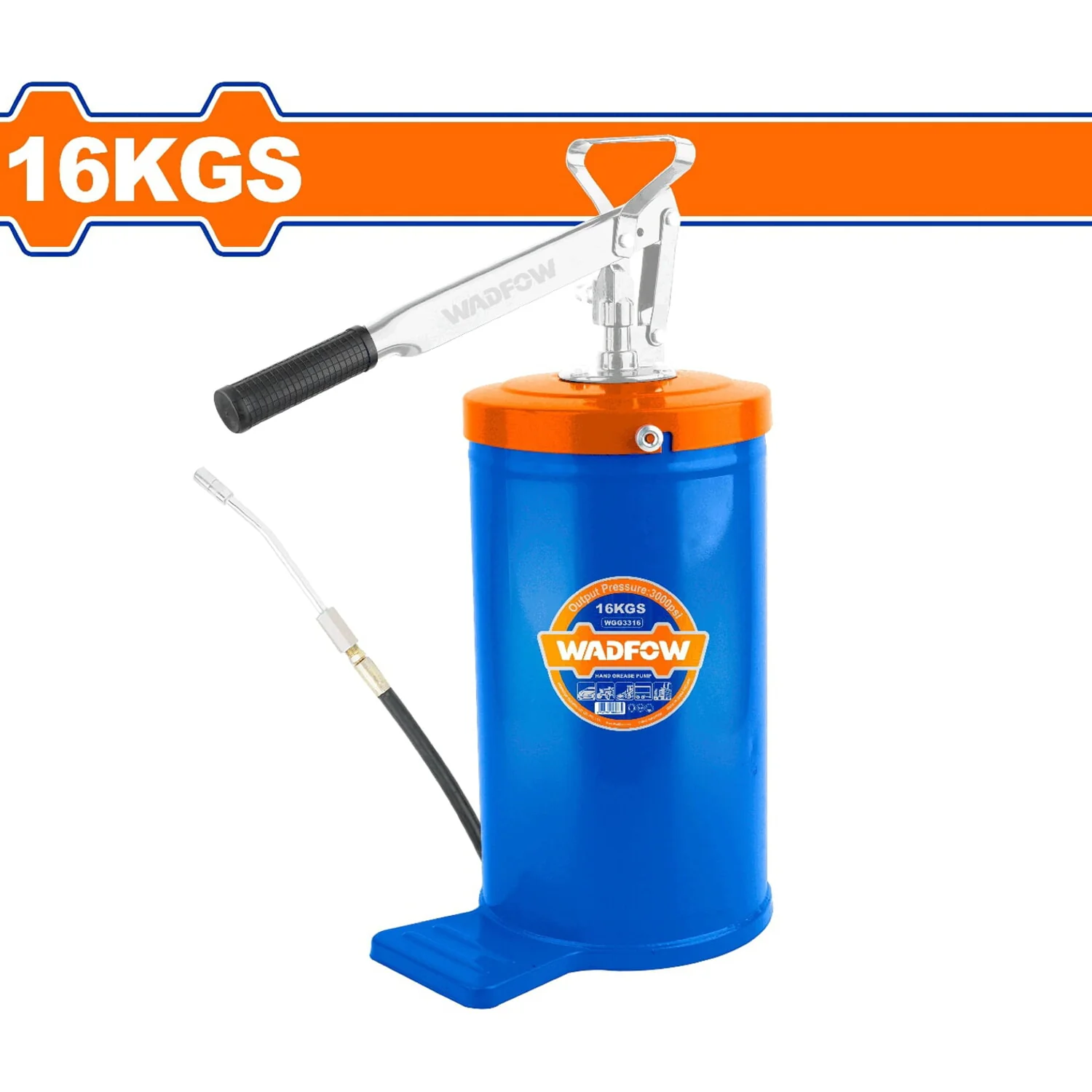 Bomba De Grasa Aceite Manual 16Kg. Presión:3000Psi. Long De Manguera: 1500M. Fabricado En Acero. Grasera - Image 2